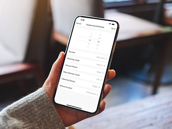 Prispôsobte si plán upratovania pre každú miestnosť a nastavte čas a deň