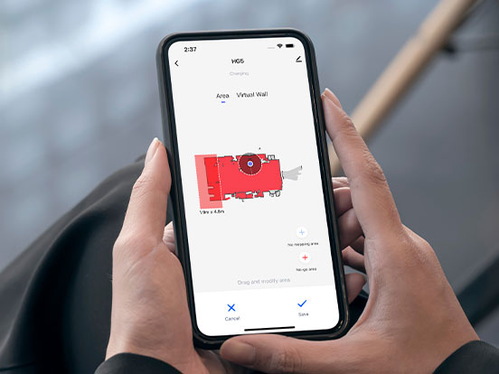 Prispôsobte si výkon vysávania a úrovne mopovania, záznamy upratovania a virtuálnej steny