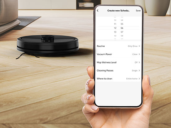 Personalize o horário de limpeza de cada divisão.