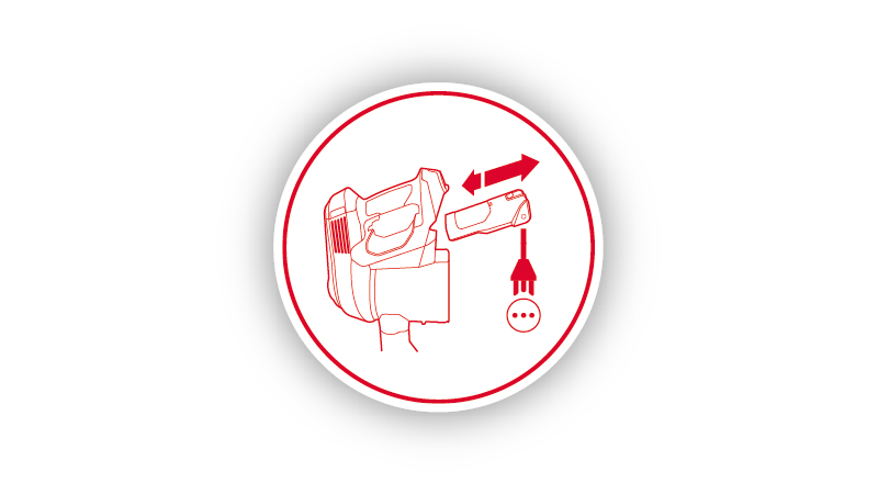 Išimamas akumuliatorių blokas