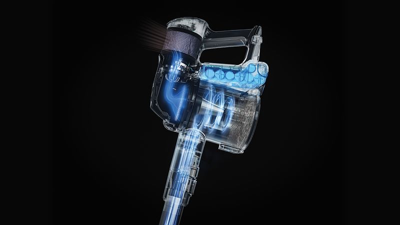 Potenza aspirante efficace fino a 120 m2 in una sola passata