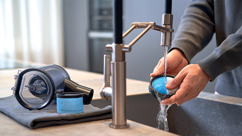 Leichte Entleerung des Behälters