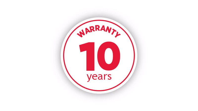 10 Year Parts Warranty