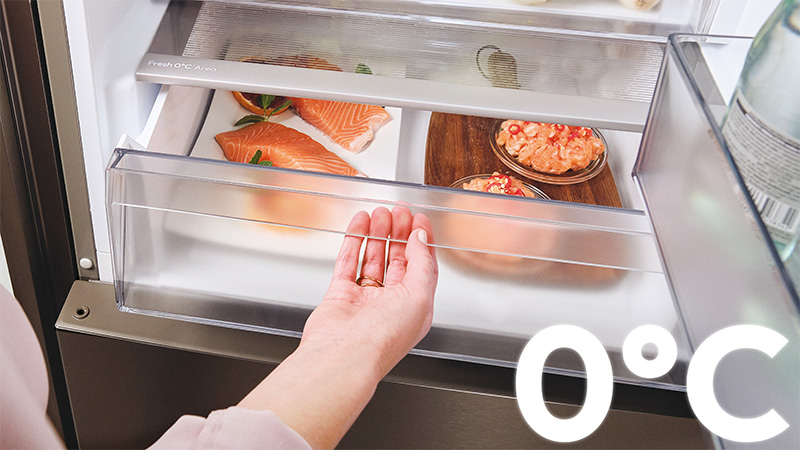 Ιδανικό κλίμα για ευαίσθητα τρόφιμα χάρη στην περιοχή Fresh 0°C