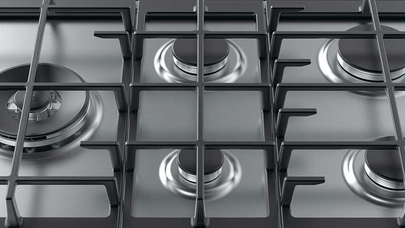 Different dimension of the cooking zones